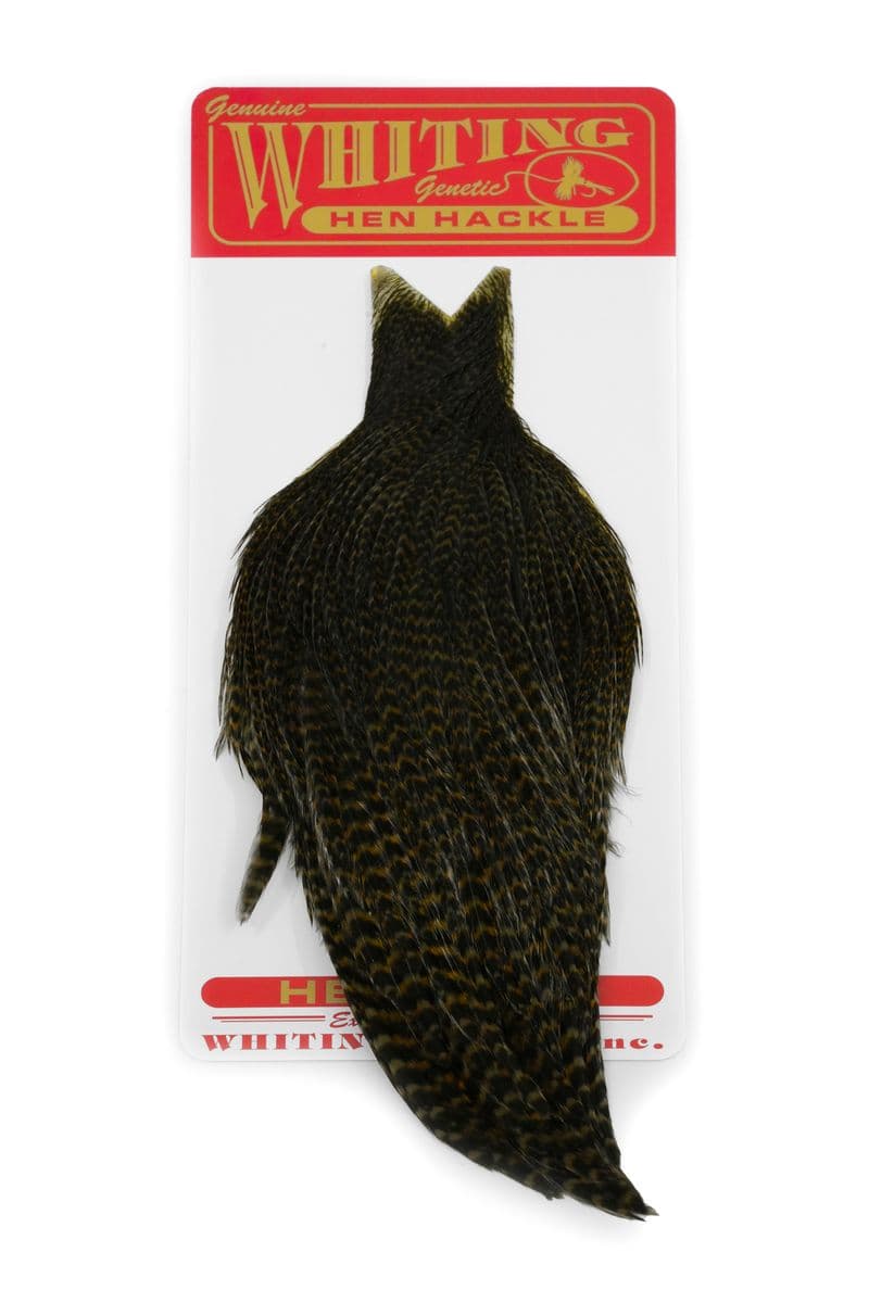 Whiting Hen Cape Grizzly dyed Dark Olive view 2