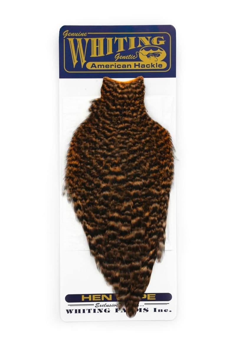 American Hen Cape Grizzly dyed Shrimp Orange view 3