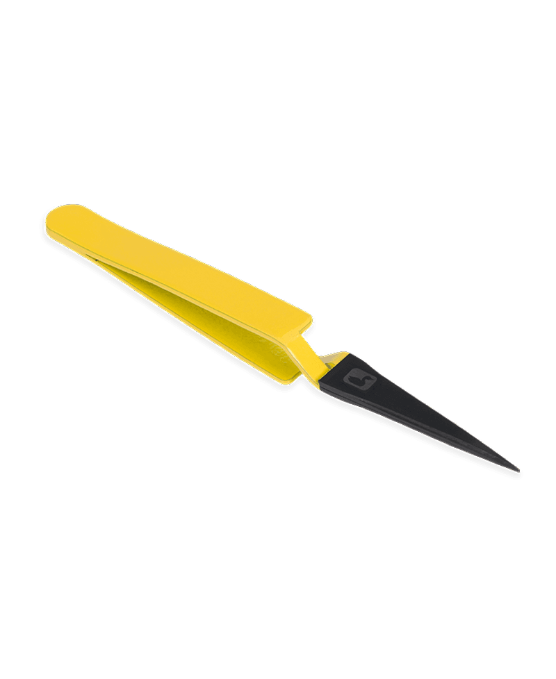 Mini Straight D-Loop Tweezer - Yellow view 1