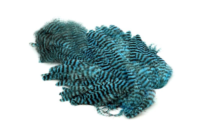 Whiting Rooster SH/C Grizzly dyed Silver Dr Blue view 2
