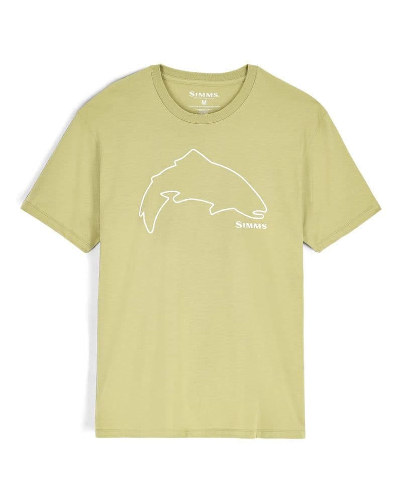 Trout Outline T-Shirt Tent Green view 1