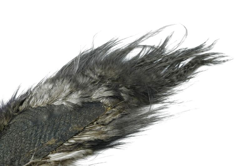 Bird Fur Grizzly dyed Heron Grey view 1