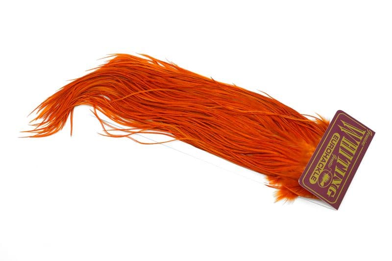 Eurohackle Saddle White dyed Burnt Orange view 2