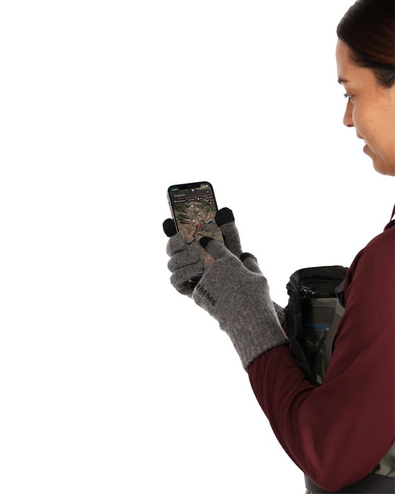 Wool Full Finger Glove Steel view 3