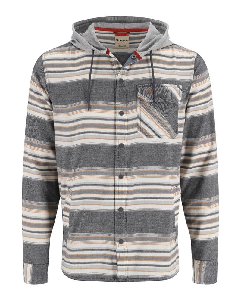 Santee Flannel Hoody  Black/Slate Blanket Stripe view 1