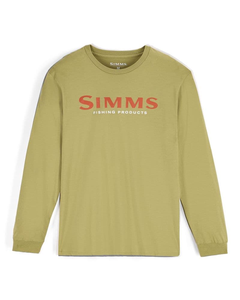 Simms Logo Shirt LS Tent Green view 1