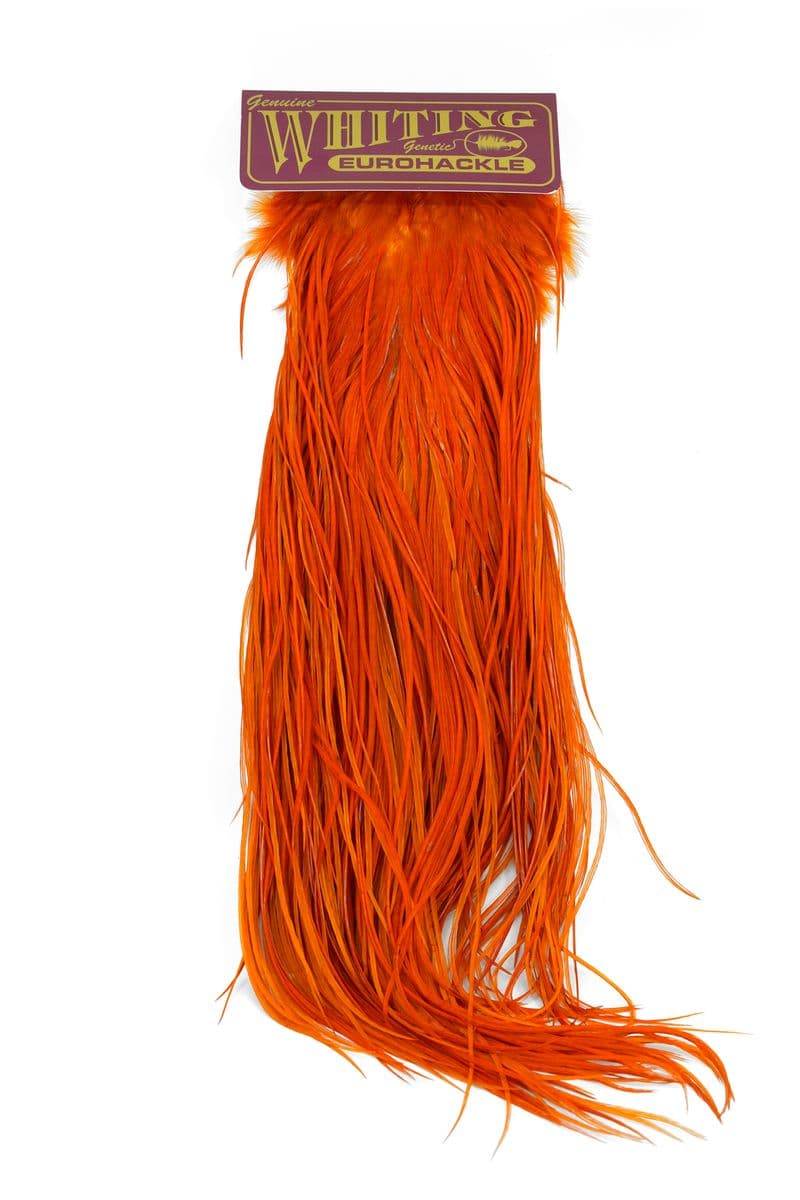 Eurohackle Saddle White dyed Burnt Orange view 3