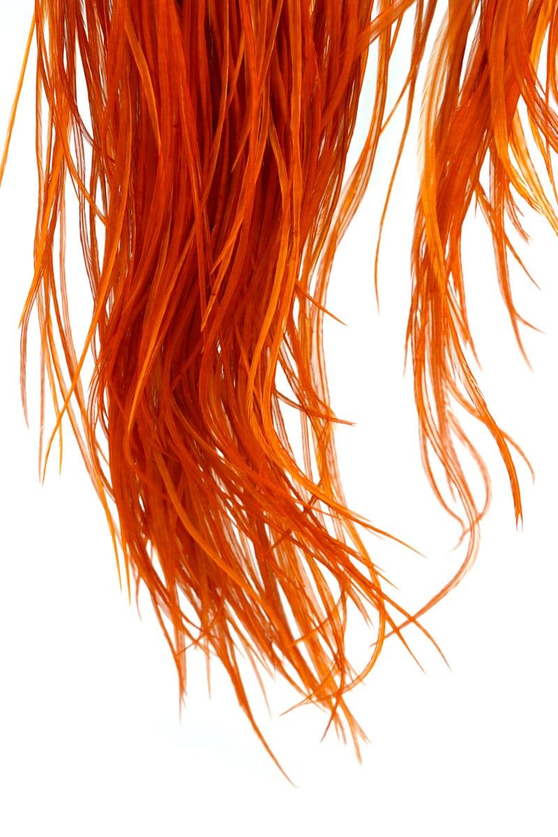 Eurohackle Saddle White dyed Burnt Orange view 4
