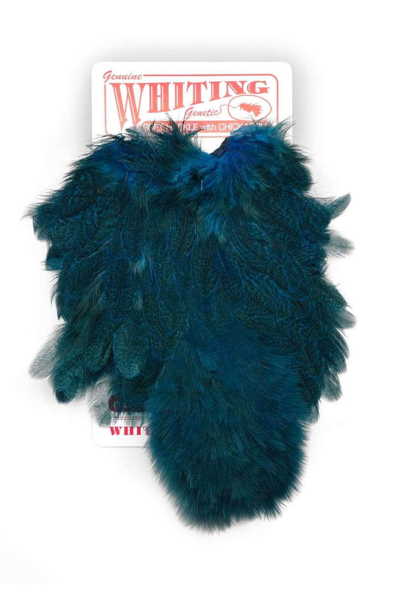 Coq De Leon Hen SH/C Speckled dyed Kingfisher Blue view 3