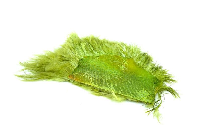 Mini Bird Fur White dyed Olive view 3