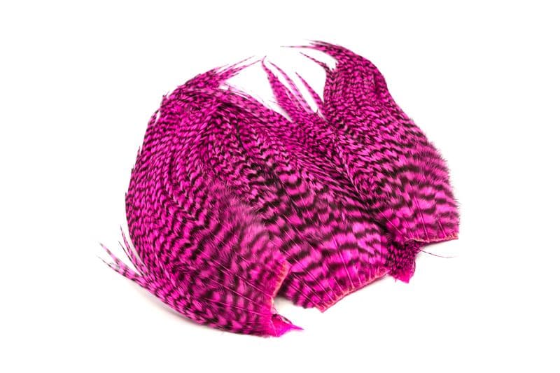 Whiting Bugger Pack Grizzly dyed Pink view 4