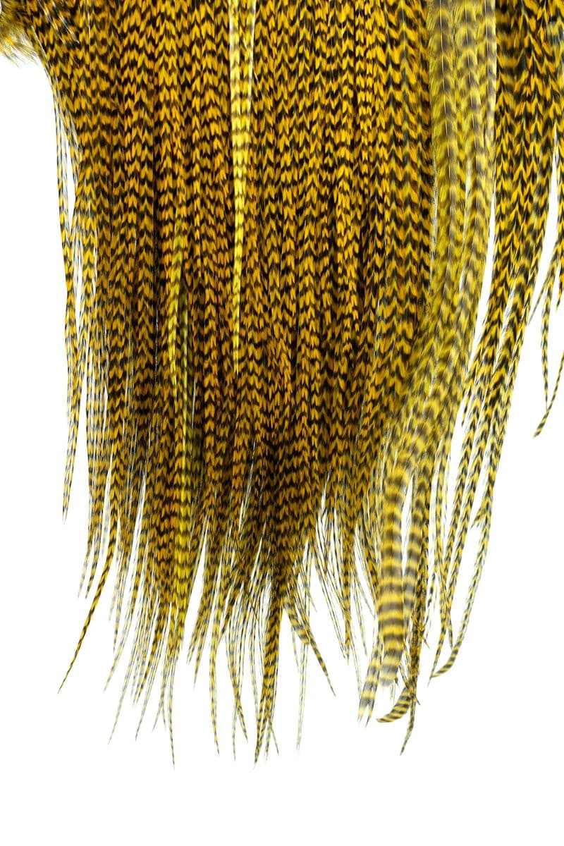 Eurohackle Saddle Grizzly dyed Golden Olive view 4