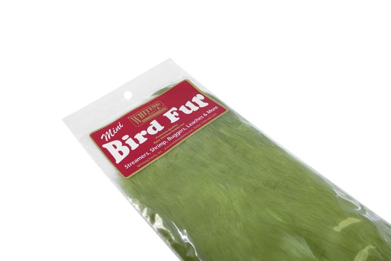 Mini Bird Fur White dyed Olive view 4