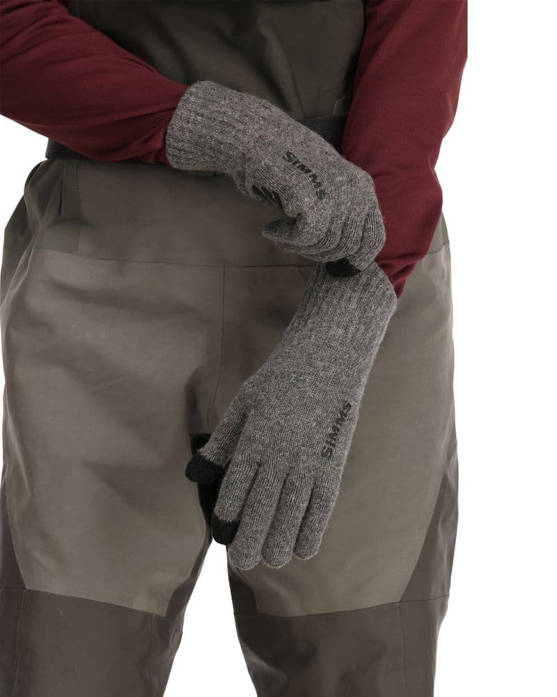 Wool Full Finger Glove Steel view 1