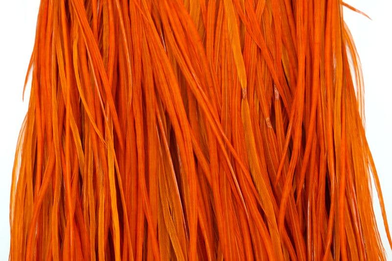 Eurohackle Saddle White dyed Burnt Orange view 1