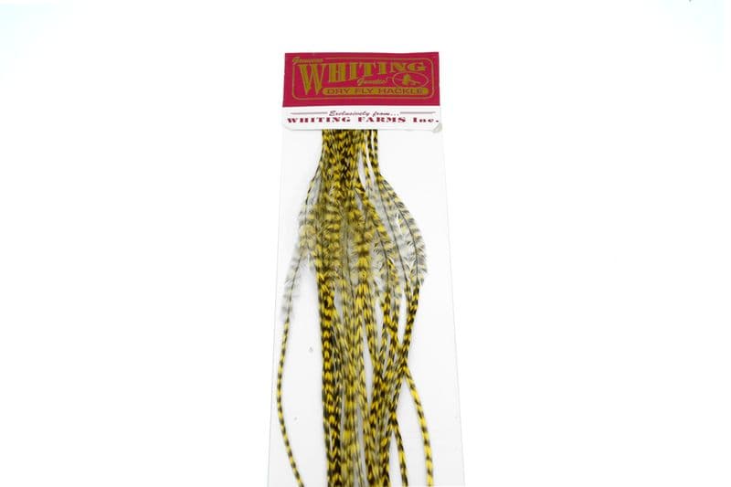 Whiting 100 Pk Size 14 Grizzly dyed Pale Yellow view 4