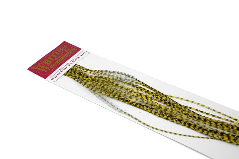 Whiting 100 Pk Size 14 Grizzly dyed Pale Yellow view 3