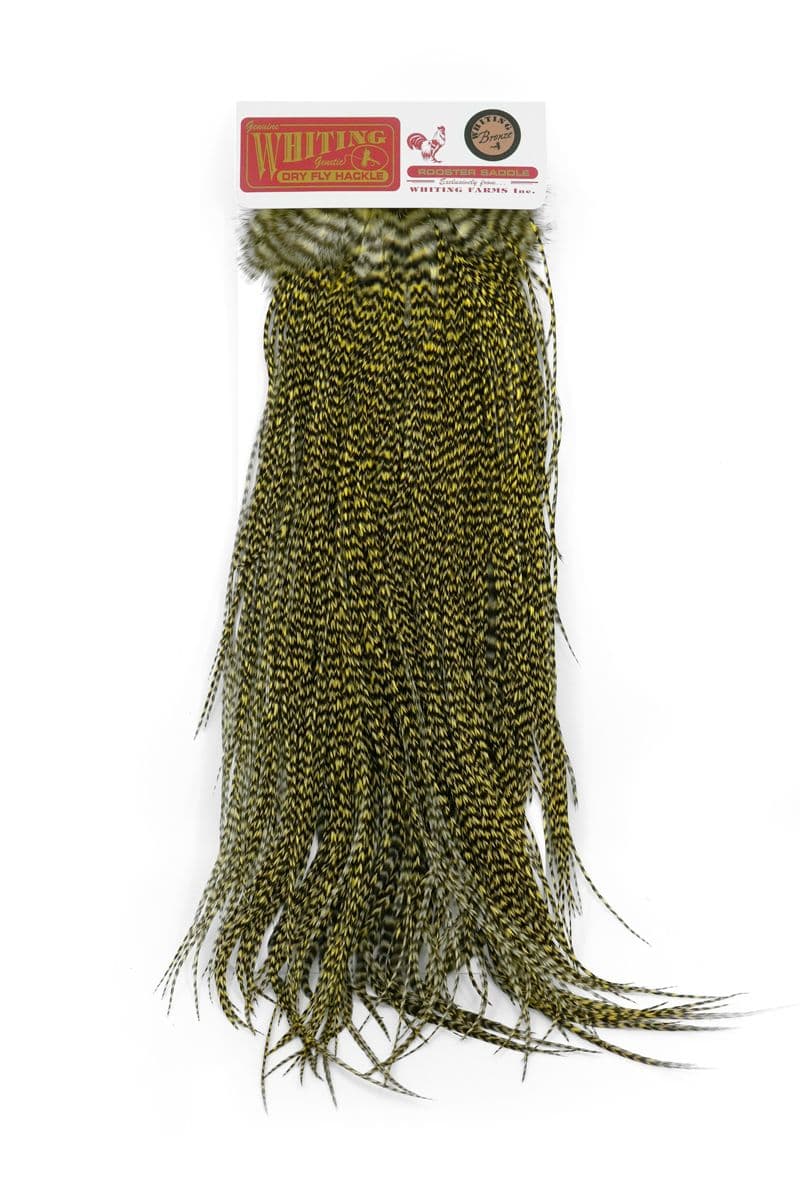 Whiting Bronze Saddle Grizzly dyed Dark Olive view 3