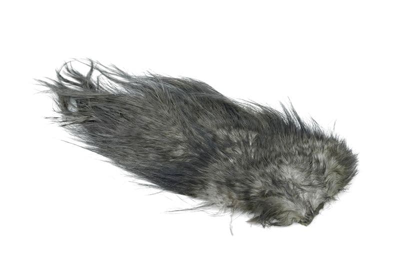 Bird Fur Grizzly dyed Heron Grey view 2