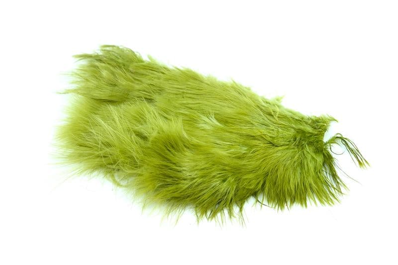 Mini Bird Fur White dyed Olive view 1