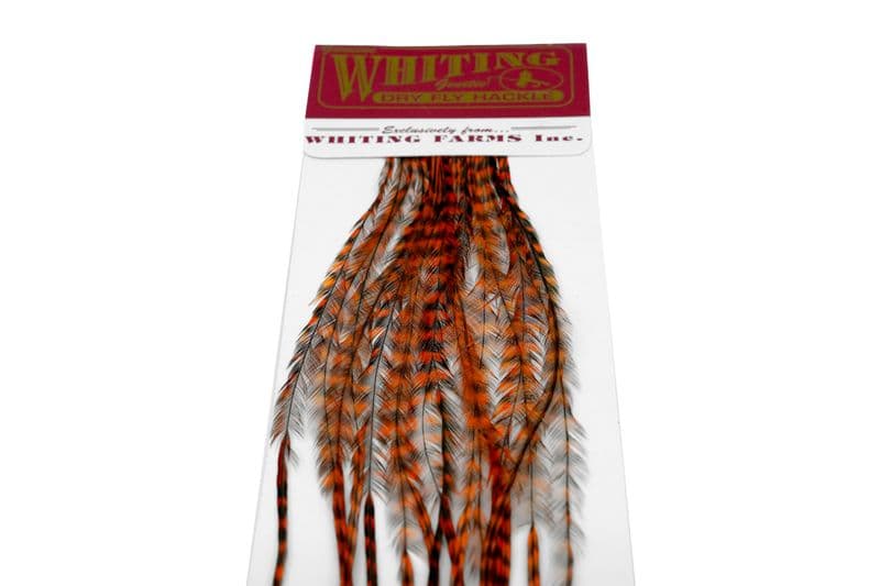 Whiting 100 Pk Size 14 Grizzly dyed Burnt Orange view 4