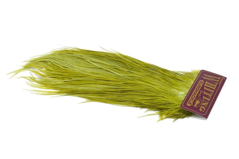Eurohackle Saddle White dyed Olive view 2