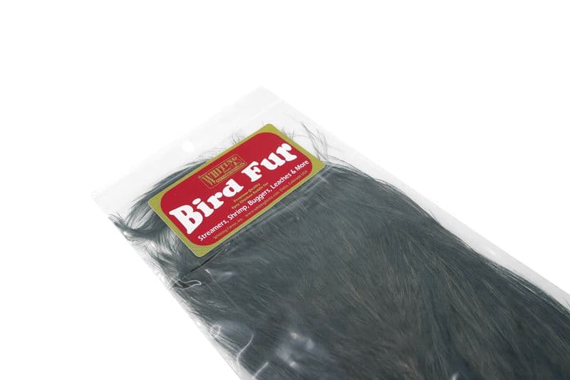 Bird Fur Grizzly dyed Heron Grey view 4