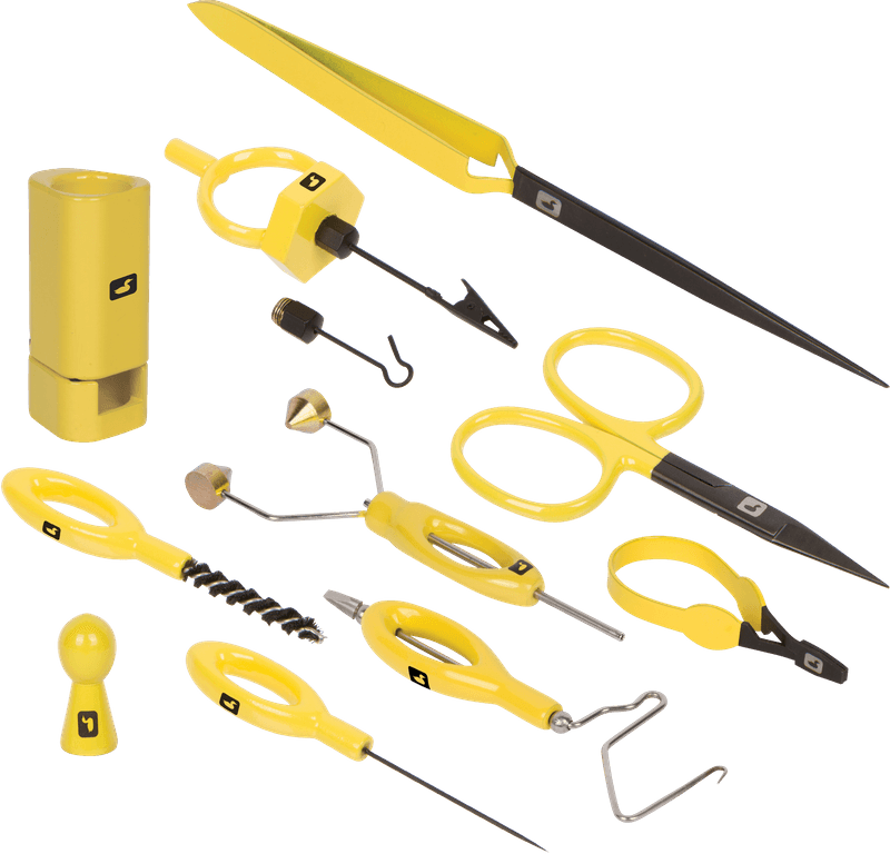 Complete Fly Tying Tool Kit - Yellow view 2