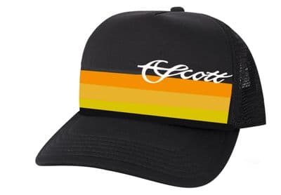 Black Mesh Hat White Scott Logo