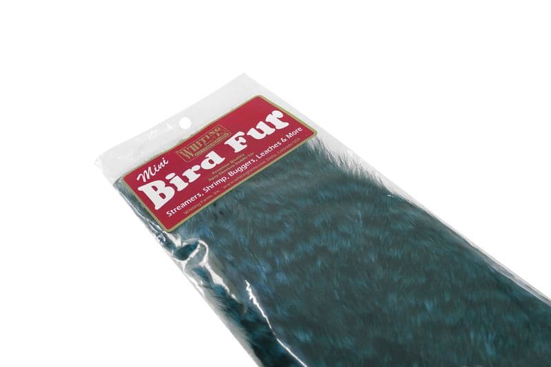 Mini Bird Fur Grizzly dyed Kingfisher Blue view 1