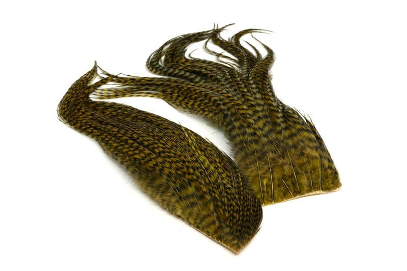 Whiting Bugger Pack Grizzly dyed Dark Olive view 4