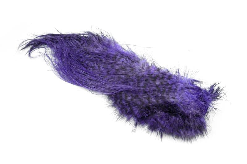 Bird Fur Grizzly dyed Purple view 2
