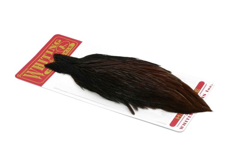 Whiting Hen Cape White dyed Coachman Brown view 1