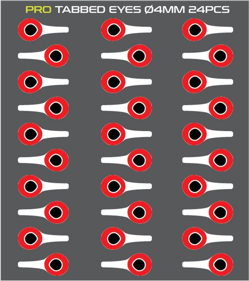 3D Tabbed Eyes Silver/Hot Red view 3