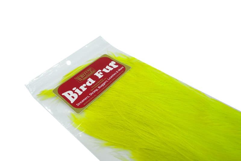 Bird Fur White dyed Fl. Yellow Chartreuse view 1