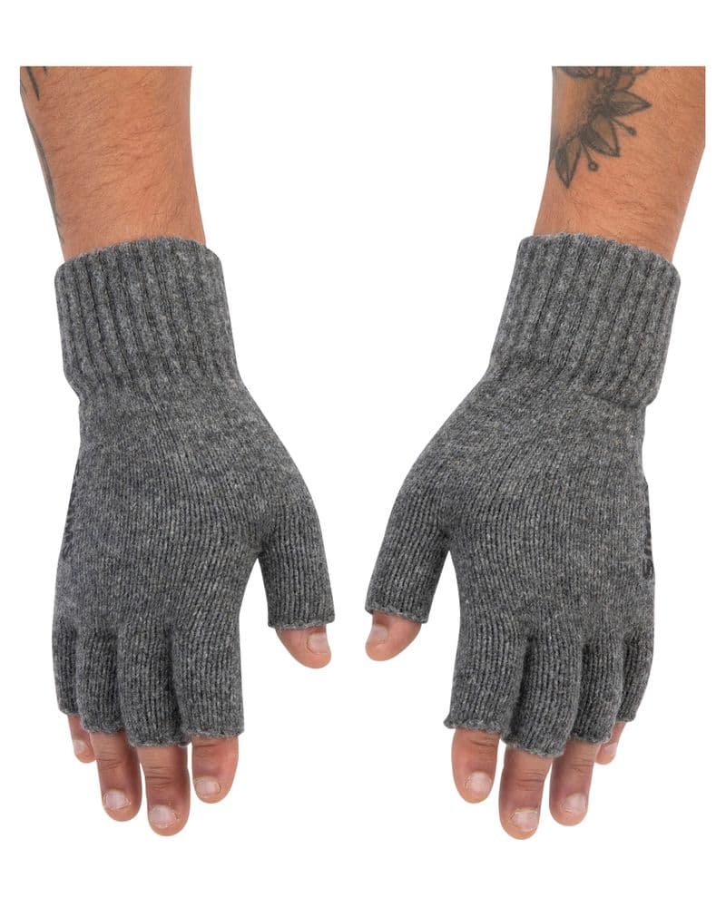 Wool ½ Finger Glove Steel view 4