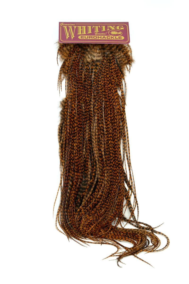 Eurohackle Saddle Grizzly dyed Brown view 3
