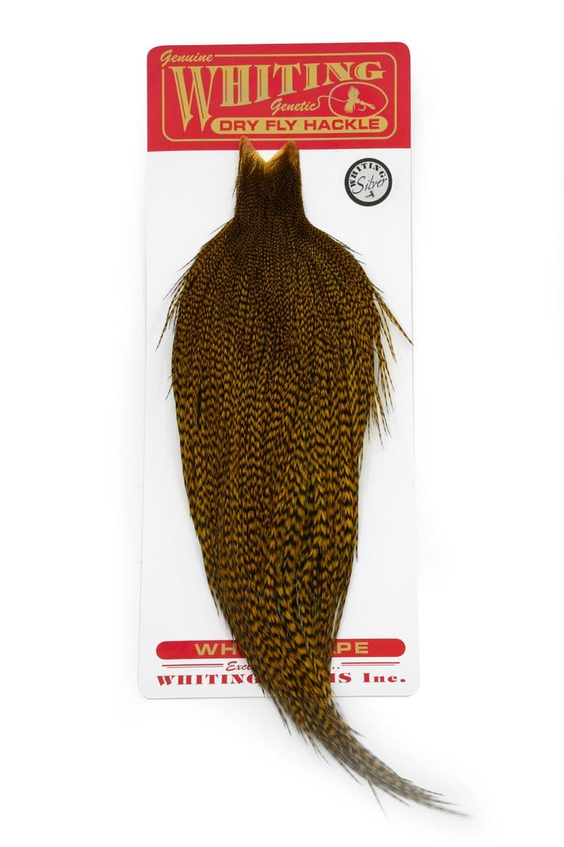 Whiting Silver Cape Grizzly dyed Golden Olive view 3