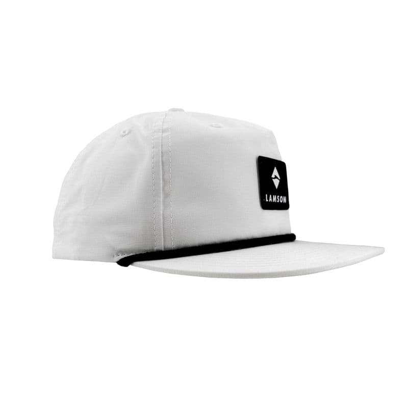 Flat Bill Rope Cap - White With Navy Rope view 1