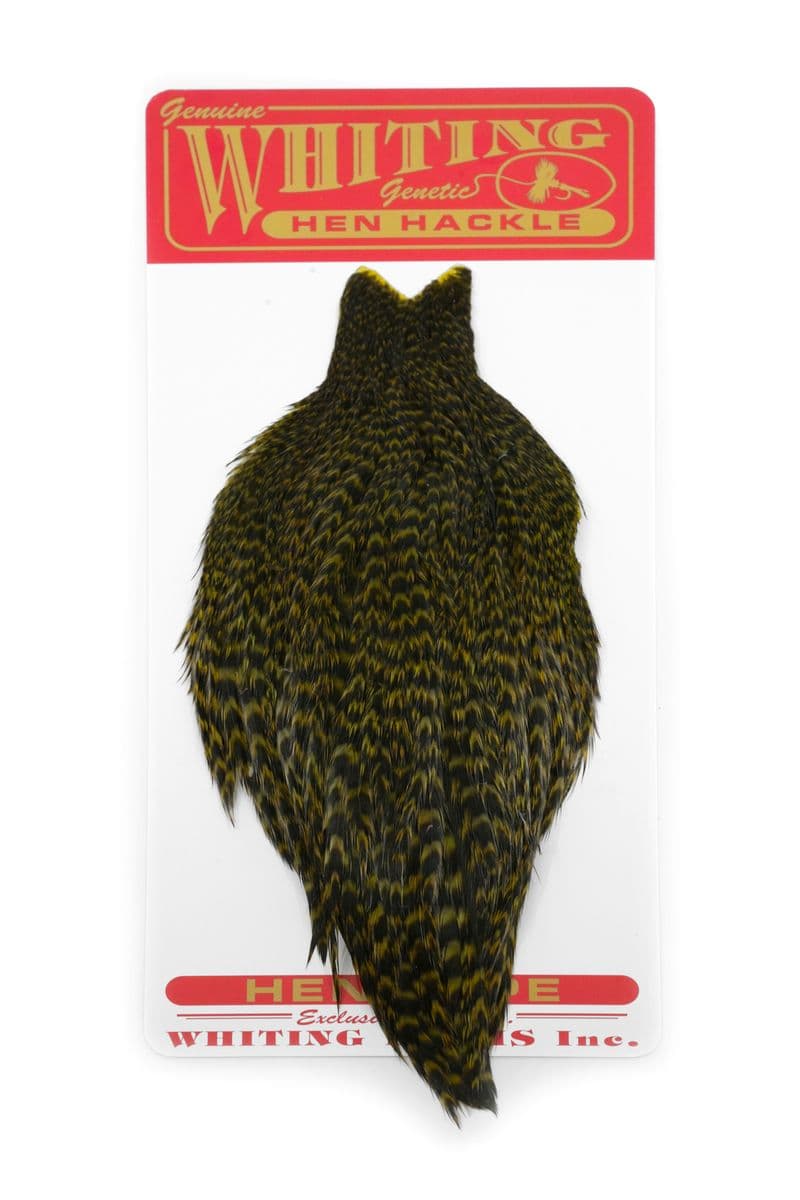 Whiting Hen Cape Grizzly dyed Olive view 2