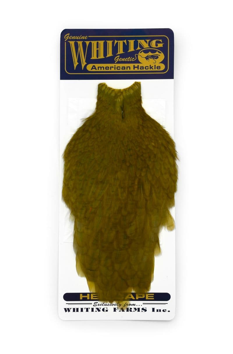 American Hen Cape White dyed Dark Olive view 3