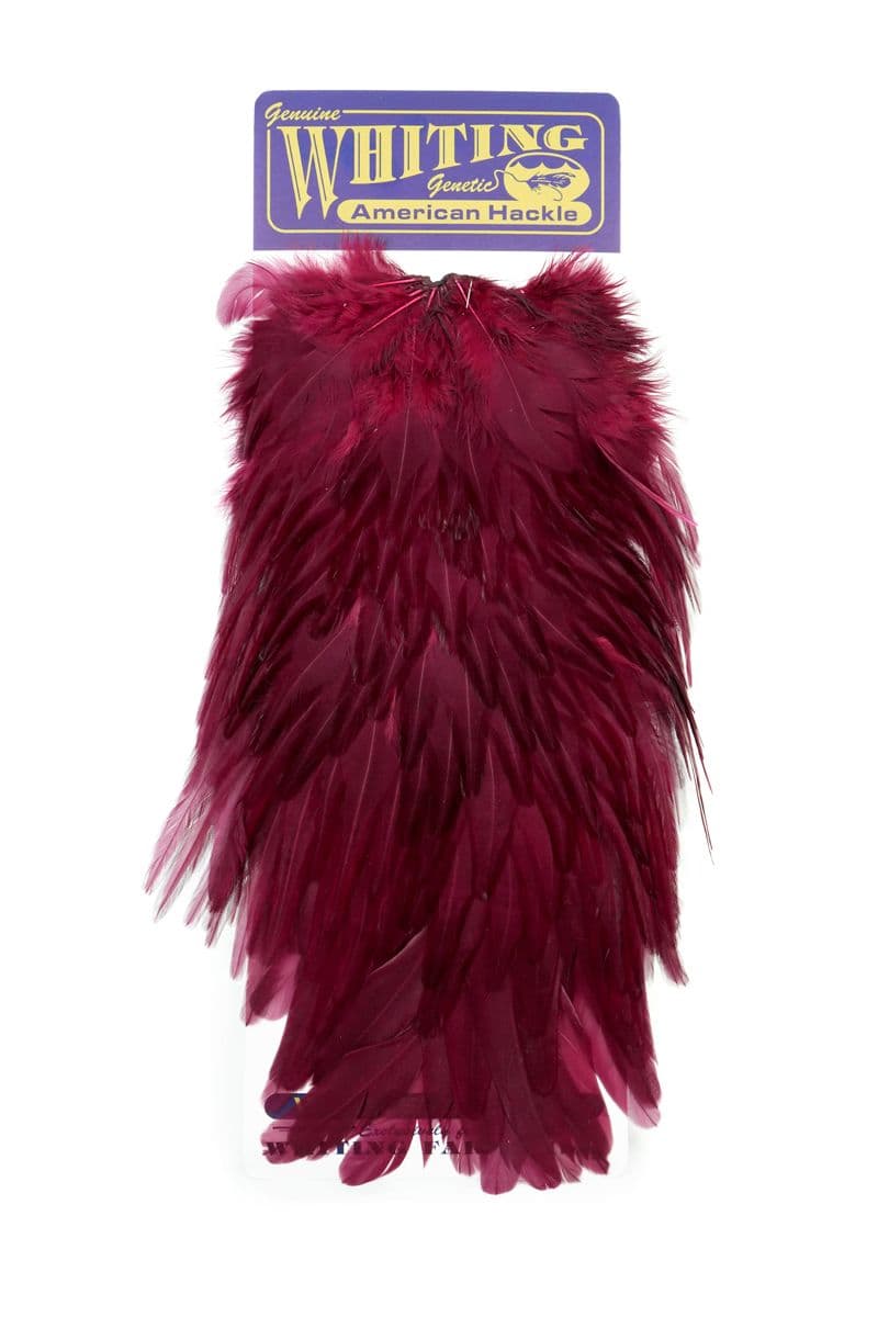 American Rooster Saddle White dyed Claret view 3