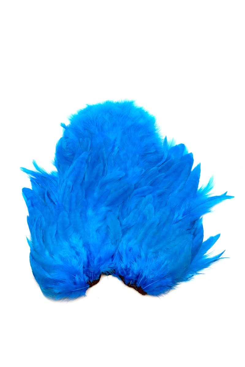 Whiting Rooster SH/C White dyed Kingfisher Blue view 2