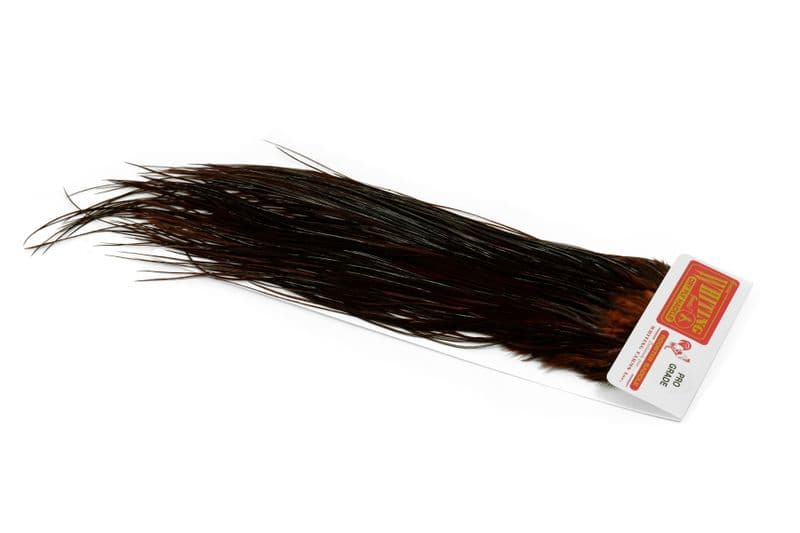 Whiting Pro Grade Midge Saddle White dyed Coachman Brown view 2