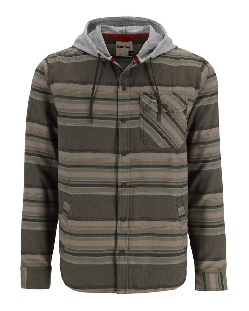 Santee Flannel Hoody Hickory/Dolomite Blanket Stripe view 1