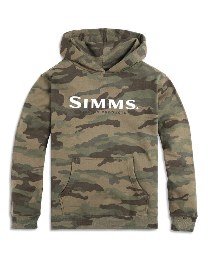 Kid's Simms Logo Hoody Woodland Camo view 1