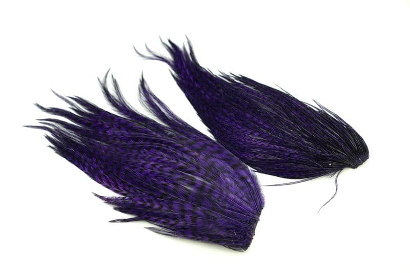 Whiting Bugger Pack Grizzly dyed Purple view 4