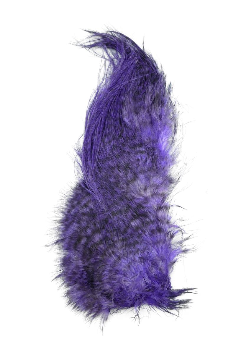 Bird Fur Grizzly dyed Purple view 3