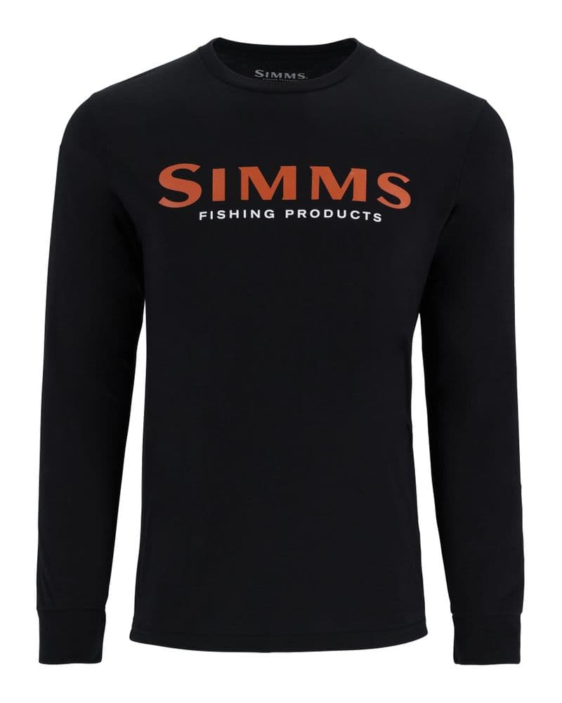 Simms Logo Shirt LS Jet Black view 1