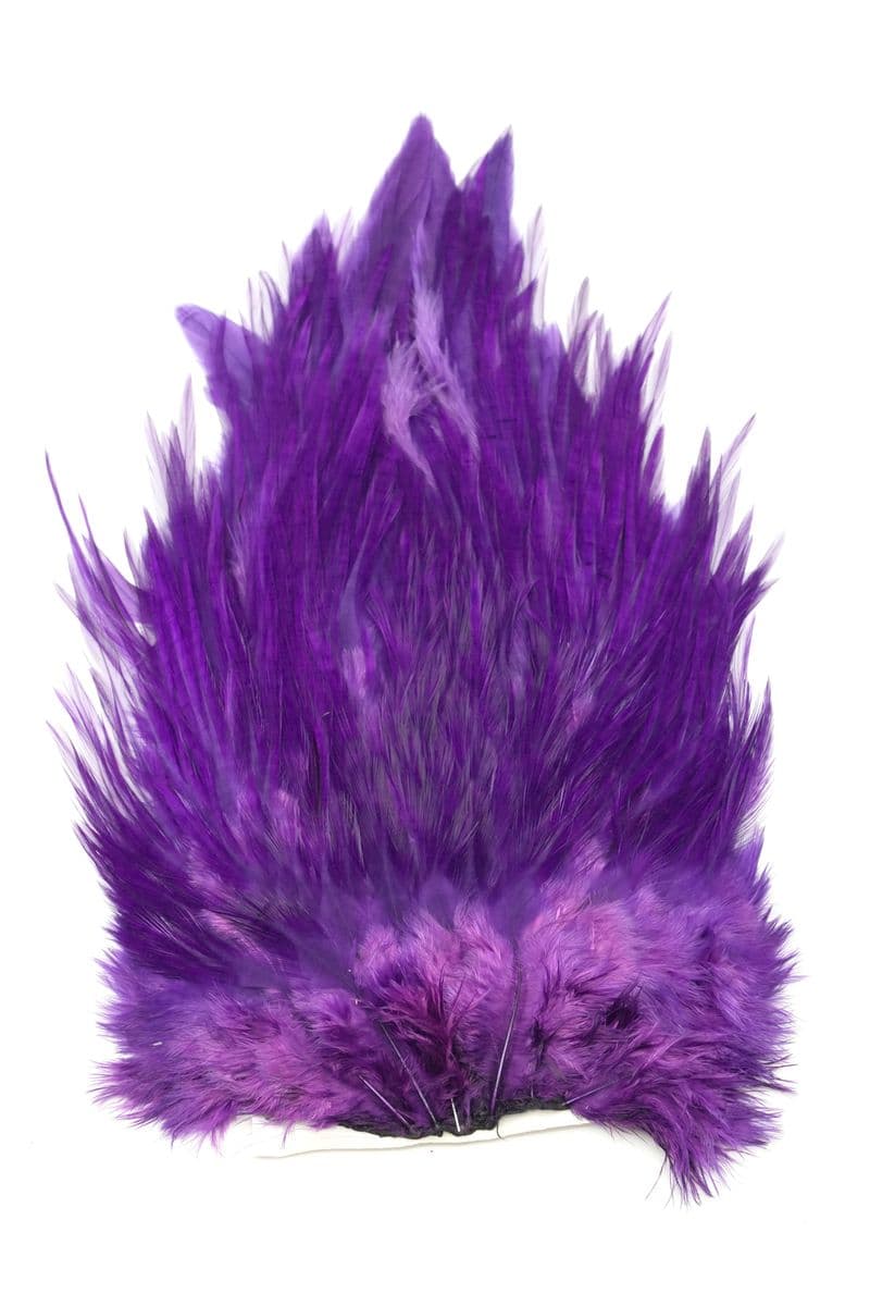 4 B's Rooster Saddle White dyed Purple view 2